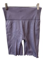 Yogalicious Athletic Yoga Shorts Women&#39;s Size L  Lavendar  Ribbed Curled... - £7.39 GBP