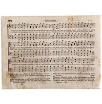 1865 Invitation Victorian Sheet Music Small Page Rare Happy Voices PCBG15A - $24.99