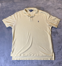 Polo Ralph Lauren Shirt Mens 2XL XXL Yellow Short Sleeve Cotton Blue Pony - £12.77 GBP