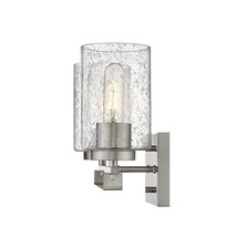 Silver Metal and Textured Glass Two Light Wall Sconce - $224.68