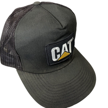 Cat Caterpillar Embroidered Patch Snapback Mesh Trucker Hat Black Cap Used - £13.33 GBP