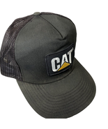 Cat Caterpillar Embroidered Patch Snapback Mesh Trucker Hat Black Cap Used - £13.33 GBP