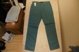 Green Stretchy Slim Straight Leg Chinos Jean BNWT&#39;S W30 L - £12.19 GBP