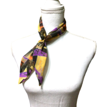 Vintage 80s Womens Small Neck Scarf Multicolor - £9.43 GBP