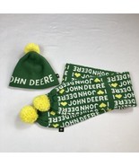 I Love John Deere Winter Scarf Beanie Knit Cap Pom Pom Green - $566.32 MXN