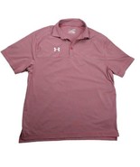 Under Armour Heat Gear Loose Polo Golf Shirt XL Gray Red Stripe Polyeste... - £26.18 GBP