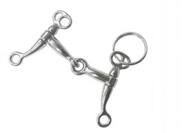 Western Saddle Horse Tom Thumb swivel Bit Key Ring Chain Silver Metal - $4.80