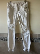 Hidden Jeans White Cotton Blend Distressed Denim SZ 28 EUC - £46.01 GBP