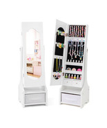 Freestanding Kids Jewelry Armoire Cabinet with Storage and 2 Tilt Angles... - $168.49