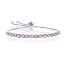 4mm light amethyst &quot;june&quot; swarovski element a Women&#39;s Bracelet .925 Silver 28012 - £87.12 GBP