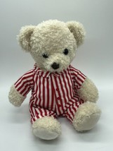 FAO Schwartz teddy bear Striped Pajamas 12 inches Plush Stuffed Animal - £6.85 GBP
