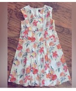 Tea Collection Faux Wrap Sleeveless Pink Yellow Floral Knee Length Dress... - $26.93