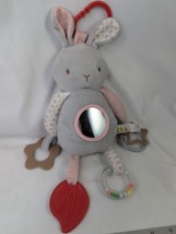 Bunnies By the Bay Gray Rabbit Plush Activity Stroller Toy 13 Inch Stuffed - $9.95