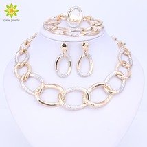 22 women bridal wedding jewelry sets high quality gold color necklace earrings bracelet thumb200