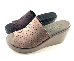 Skechers 119180 Taupe Luxe Foam Slip On Wedge Sandal Size 9 - $29.50