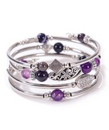 Ethnic Style Flower Natural Stone Handmade Bangle Purple with Silver Acc... - $16.81 CAD Ethnic Style Flower Natural Stone Handmade Bangle Purple with Silver Acc... - $16.81 CAD
