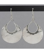 Retired Silpada Sterling HALF MOON BAY Hammered Crescent Dangle Earrings... - £47.54 GBP