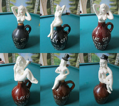 Pitcher Jug 1940s Japan &quot; This Is The Old Man&#39;s Private Stock&quot; Nude Beauty Rare - £48.19 GBP
