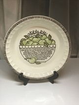 Vintage Apple Pie Pan Plate / Dish with Recipe, Royal China by Jeannette 11” USA - £8.11 GBP