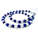 Lapis Lazuli and Moonstone Necklace, Moonstone Bead Necklace, Lapis Neck... - $66.59 CAD