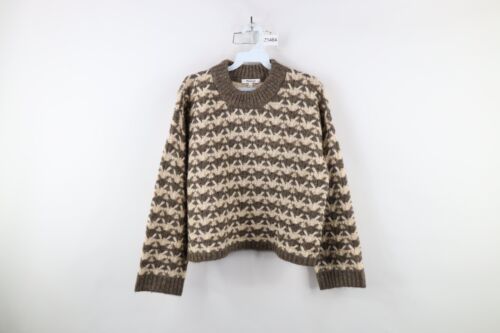 Madewell Womens Small Wool Blend Aldridge Cropped Chunky Knit Pullover S... - $64.30