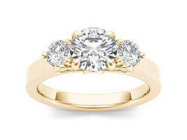 14K Yellow Gold 1 1/2ct TDW Diamond Three-Stone Anniversary Ring - £3,836.90 GBP