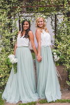 SAGE GREEN Maxi Tulle Skirt Custom Plus Size Wedding Bridesmaid Skirt image 10