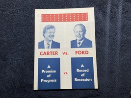 1976 Carter Mondale Carter vs Ford Prez Campaign Brochure Endorsed by AF... - $12.85
