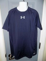 Under Armour Fitted Heat Gear Blue Short Sleeve Shirt Size Large Boy&#39;s EUC - $17.02