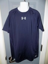 Under Armour Fitted Heat Gear Blue Short Sleeve Shirt Size Large Boy&#39;s EUC - $21.16