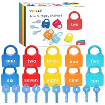 Numeric Learning Locks Toy With Keys, Children Locks And Key Pairing Toy... - £37.06 GBP