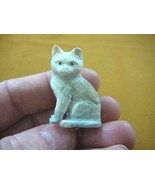 CAT-2) white sitting Kitty Cat kitten shed ANTLER figurine Bali detailed... - $95.96 CAD