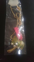 New Betsey Johnson Necklace Green Rhinestone Palm Tree Tropical - £19.60 GBP