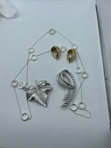 trifari lot necklace pins (2) earrings - multiple era and designs ALL SIGNED - £19.35 GBP