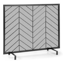 38&quot; x 31&quot; Single Panel Fireplace Screen Wrought Iron Mesh Fire Spark Gua... - $91.99