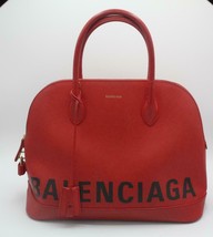 BALENCIAGA Red Grained Leather Ville Top Handle Bag Retail $2150 - £1,212.02 GBP