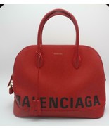 BALENCIAGA Red Grained Leather Ville Top Handle Bag Retail $2150 - £1,204.35 GBP