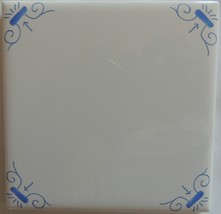 Blue and White Tile Delft Style Oxen wall tile  - £3.92 GBP