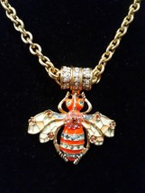 Kirks Folly Beautiful Goldtone Enameled Hornet Bee18&quot; Necklace Magnetic Enhancer - £157.27 GBP