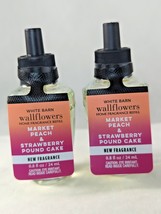x2 Bath &amp; Body Works Wallflower Refill Bulb Market Peach &amp; Strawberry Po... - $14.99