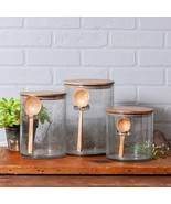 Canister Set with Wood Spoons in Bubble Glass - $205.14 CAD