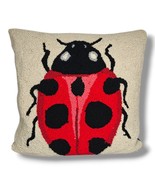 Vintage Ladybug Punch Needle Throw Pillow - £23.64 GBP