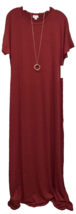 NWT LuLaRoe Large Solid Cranberry Maroon Red Maria Knit Fabric Long Maxi... - $37.61