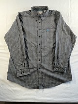 Cinch Button Down Collar Shirt Men&#39;s XXL Long Sleeve Cotton Plaid Pocket Logo - £27.68 GBP