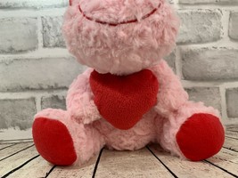 Publix pink red plush hippo hippopotamus Valentine&#39;s Day heart stuffed g... - £15.63 GBP