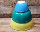 Vintage Pyrex Primary Colors Mixing Bowl Set 401, 403, &amp; 404 - FREE SHIP... - $76.29
