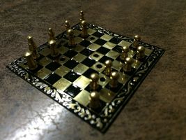 Mini Brass Chessboard game model very pretty and rare .. Limited miniature NEW - £15.73 GBP