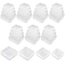 32 Pieces Mixed Sizes Square Empty Mini Clear Plastic Storage Containers Box Cas - £27.32 GBP