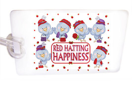 LUGGAGE TAG &amp; STRAP RED HAT BLUE BIRDS OF HAPPINESS FOR LADIES OF SOCIETY - $245.46 MXN