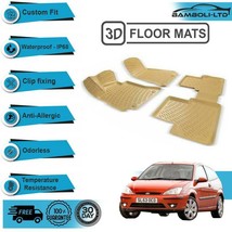 3D Molded Interior Car Floor Mat for Ford Focus 1 1999-2005 (Beige) - $93.95